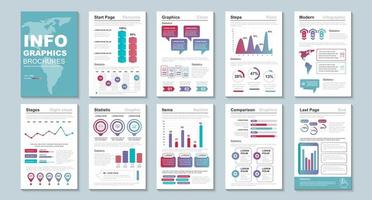 Infographic brochures, data visualization design template vector