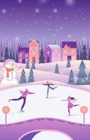 Christmas Winter City Activities vector