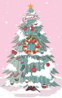 Christmas Tree with Snow on Top vector