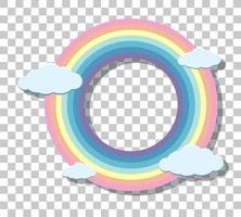 Pastel rainbow ring frame isolated on transparent background vector