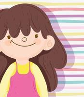 Brunette little girl on a stripped background vector