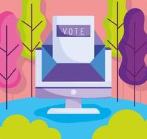 Registering online to vote concept vector