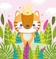 Little tiger outdoors vector