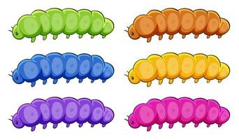 Caterpillars in many colors vector