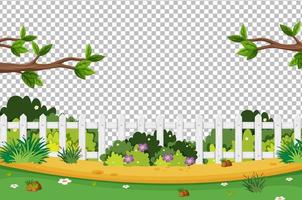 Blank nature graden scene on transparent background vector