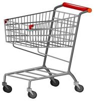 One shopping cart on white background vector