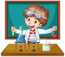 Scientist working with science tools in lab vector