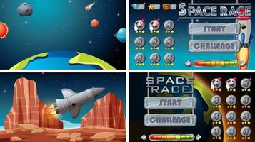 Set of space games vector