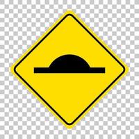 Speed bump traffic sign isolated on transparent background vector