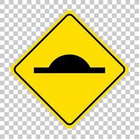 Speed bump traffic sign isolated on transparent background vector