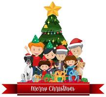 Isolated Merry Christmas banner vector