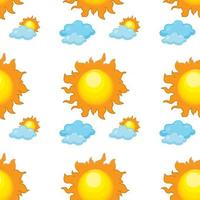 Seamless pattern tile cartoon with sun and clouds vector