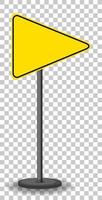 Yellow traffic warning sign on transparent background vector