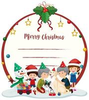 Blank Merry Christmas card template vector