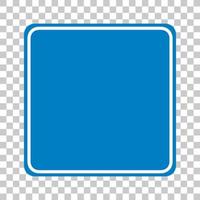 Blue traffic sign on transparent background vector