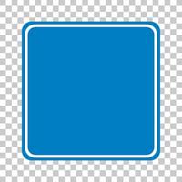 Blue traffic sign on transparent background vector