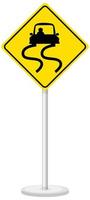 Yellow traffic warning sign on white background vector