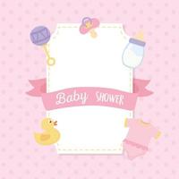 linda etiqueta de baby shower vector