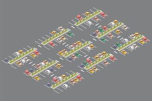 Car parking isometric design vector