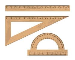 conjunto de instrumentos de regla de madera vector