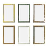 Rectangle wooden picture frames of different colors vector