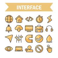 Interface, digital, and web technology icon set vector
