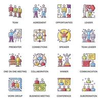 Business people flat icons set vector
