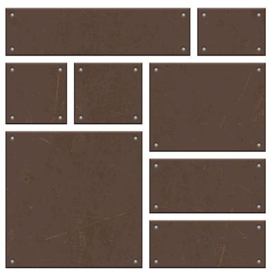 Rusty square or rectangle iron board set