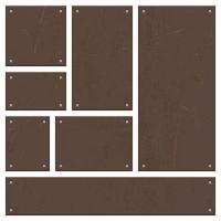 Rusty iron rectangular board set vector