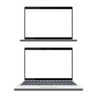 Realistic modern laptop set vector