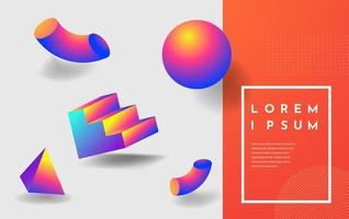 Abstract colorful gradient design with geometric elements vector