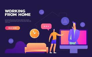 Working from home design vector