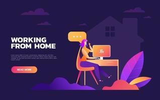 Working from home design vector