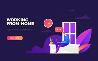Working from home design vector