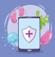 Online medical care via smartphone vector