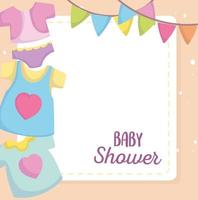 Baby shower card template vector