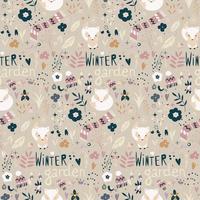 Seamless pattern with winter garden flower vector