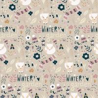 Seamless pattern with winter garden flower vector