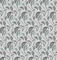 Seamless pattern with hand drawn leaves vector