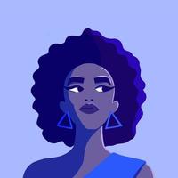 retrato, de, un, hermoso, mujer afroamericana vector