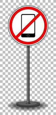 No phone sign with stand isolated on transparent background
