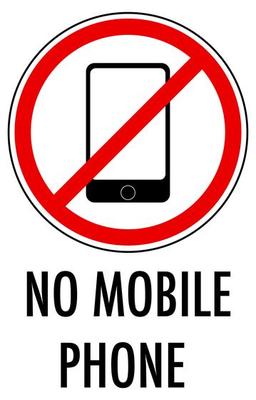 No mobile phone sign isolated on white background