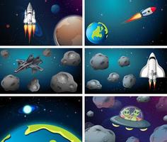 large space scene set vector