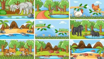 Background scenes of animals in the wild vector