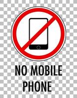 No mobile phone sign isolated on transparent background vector