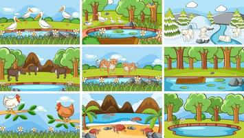 Background scenes of animals in the wild vector