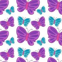 Seamless pattern tile cartoon with butteflies vector
