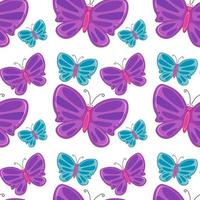 Seamless pattern tile cartoon with butteflies vector