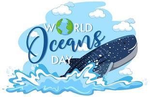 World oceans day icon vector
