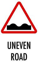 Uneven road sign on white background vector